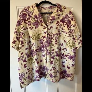 Vintage floral blouse- short sleeve, button up